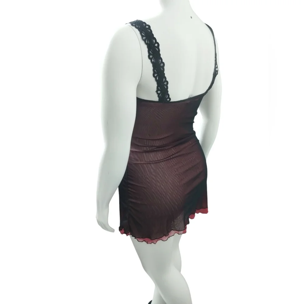 Y2K Vintage Rampage Womens‎ size LARGE Sheer Whimsigoth Fairygrunge Lace Dress